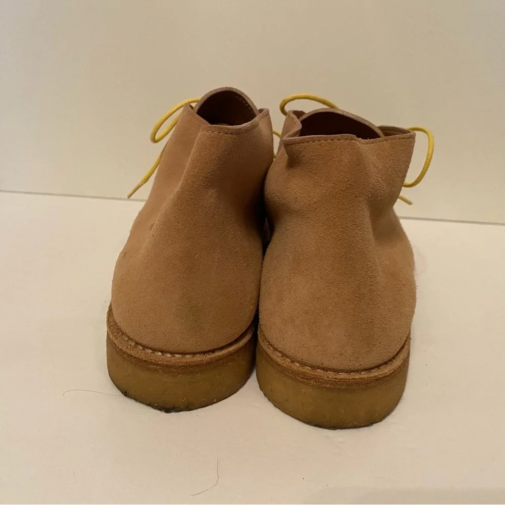 BOTTEGA VENETA SHOES LOW BOOTS TAN SUEDE LEATHER LACE UP ITALY SIZE 39.5 US 6.5
